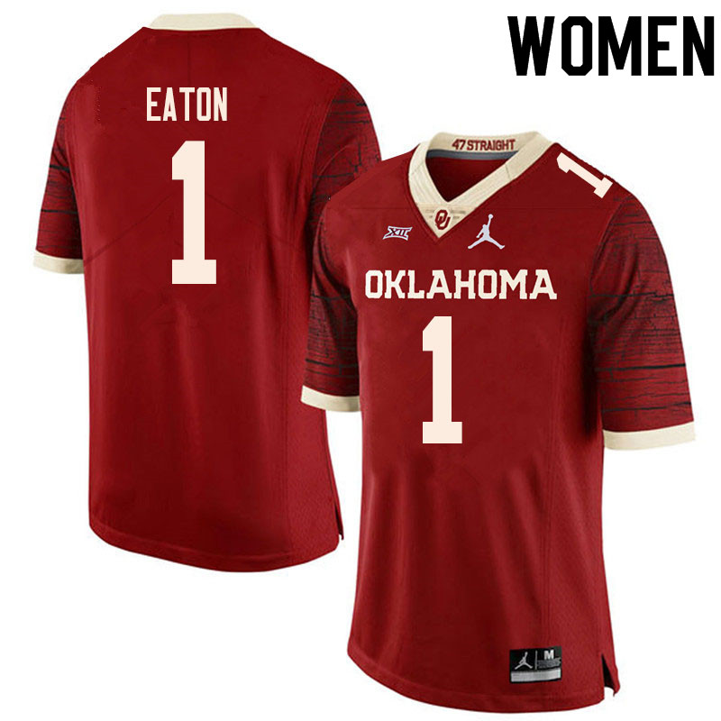 Women #1 Joshua Eaton Oklahoma Sooners College Football Jerseys Sale-Retro